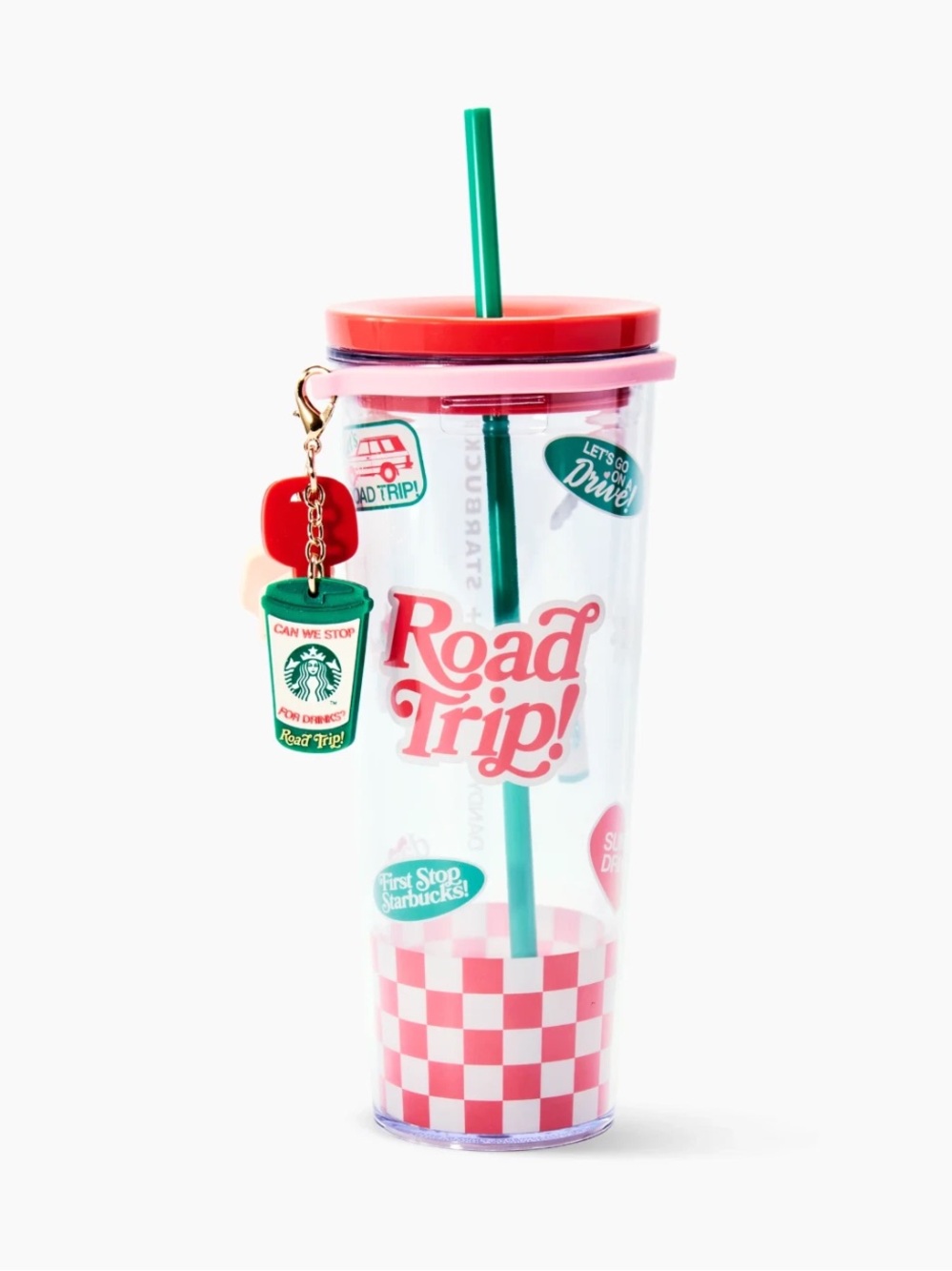Starbucks + Dandy Summer Road Trip Cold Cup Tumbler w/Charms NWT 24oz.